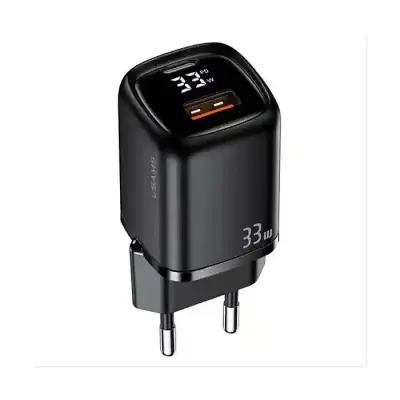 USAMS US-CC152 T46 33W PD+QC Digital Display Fast Charger